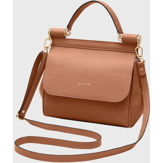 Bolsa Transversal Couro Mariart Camélia Camel
