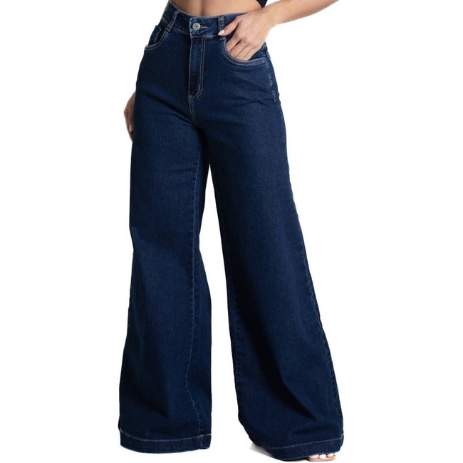 Calça Jeans Sawary Super Wide Leg - 281958 - Azul - Sawary