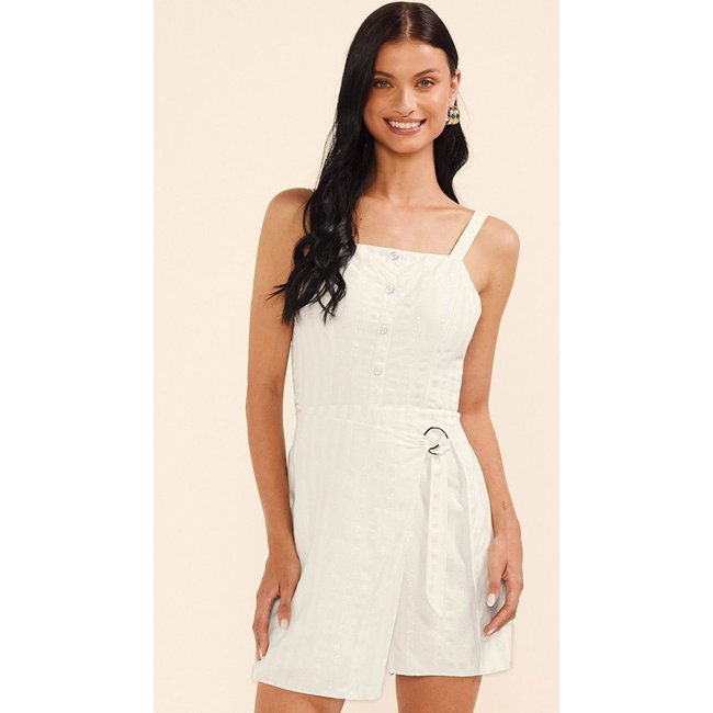 Short Saia Feminino Transpasse Lurex Marialícia Bege