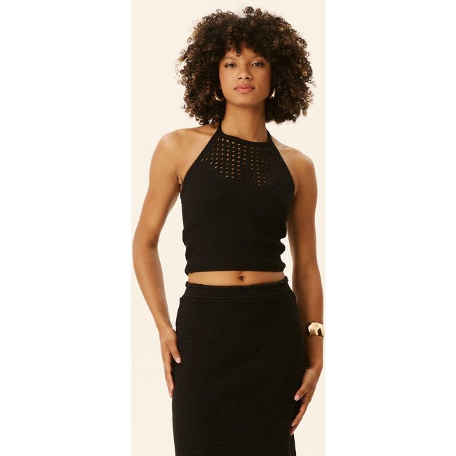 Blusa Frente Única Rendada Tricot