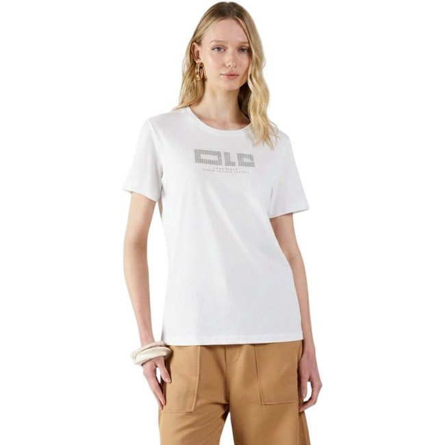 Camiseta Regular Gola Ribana Colcci CLC Branco