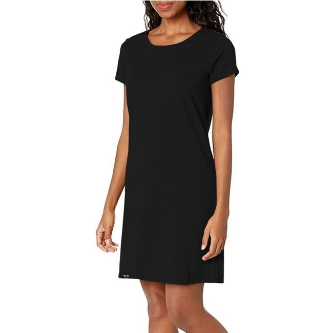 Vestido Camisetão Feminino Estilo Básico Casual Preto