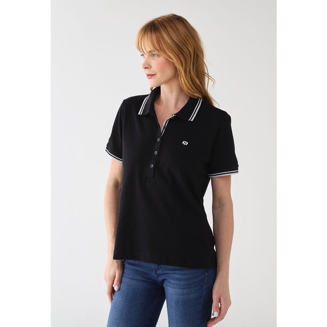 Blusa Polo Feminina Colcci Listrada Preta