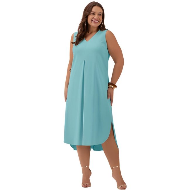 Vestido Solto Linho Plus Lunender