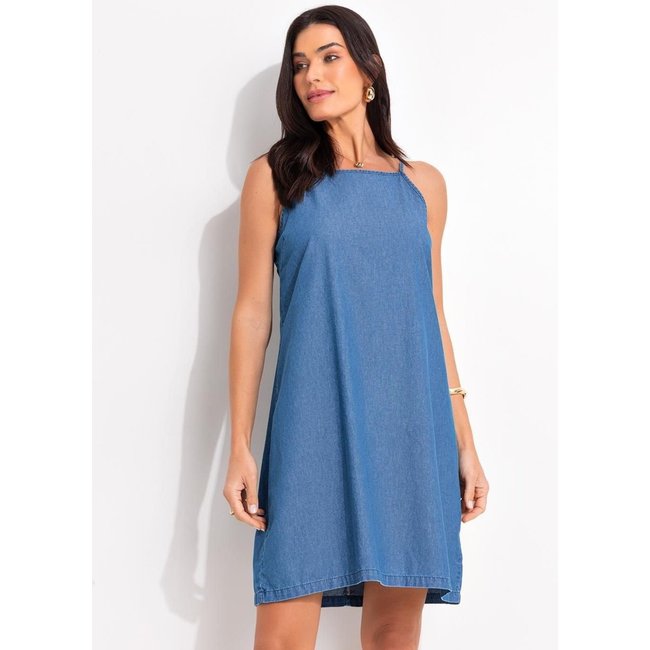 Vestido Em Jeans Quintess Jeans Médio