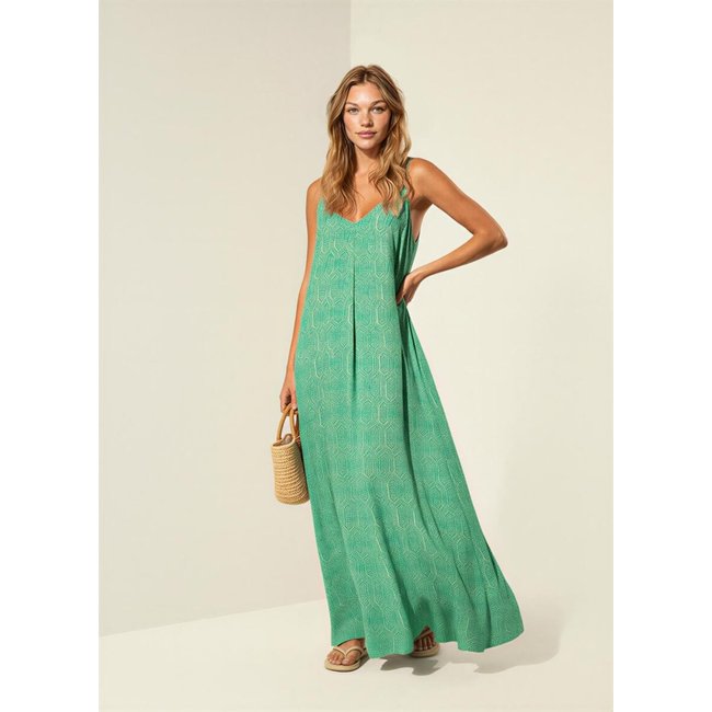 Vestido Longo Fluido Estampado Saída De Praia
