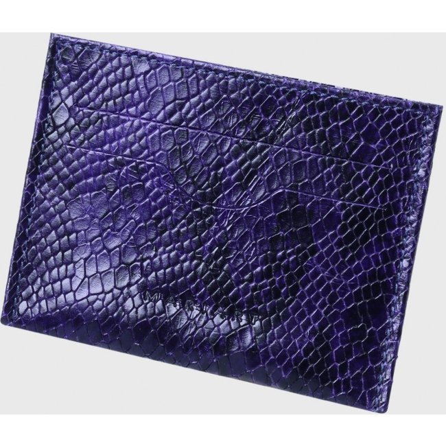 Porta-Cartão de Couro Mariart Zircônio Snake Roxo