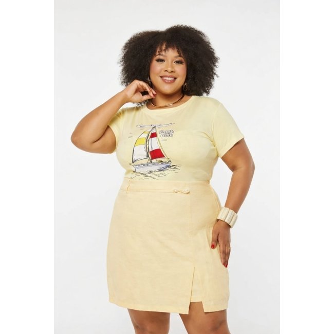 T-shirt Plus Size D Bell Outlet Fashion Sunshine Sail Amarelo