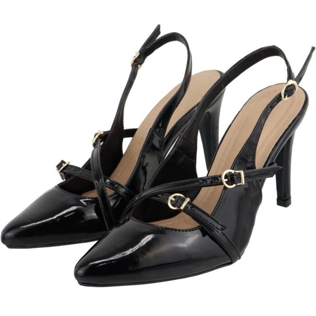 Scarpin Feminino Salto Alto Verniz Preto 6020