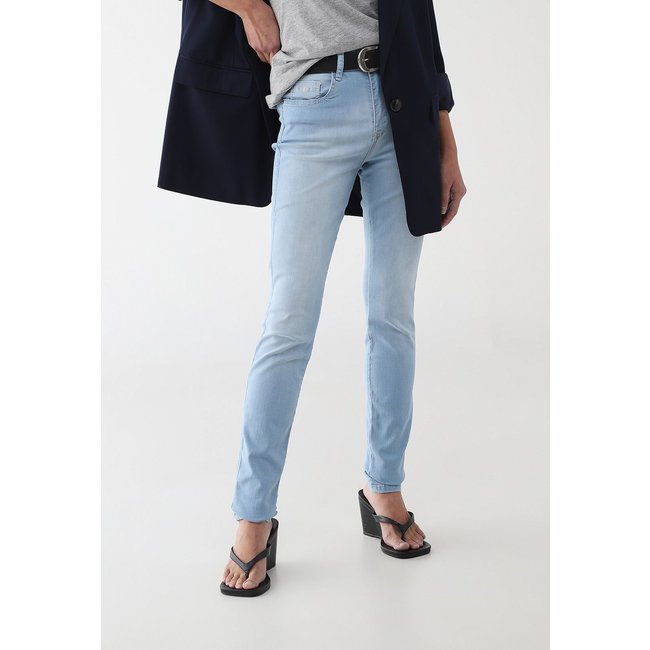 Calça Jeans Feminina Lez a Lez Skinny Cintura Média Azul Claro