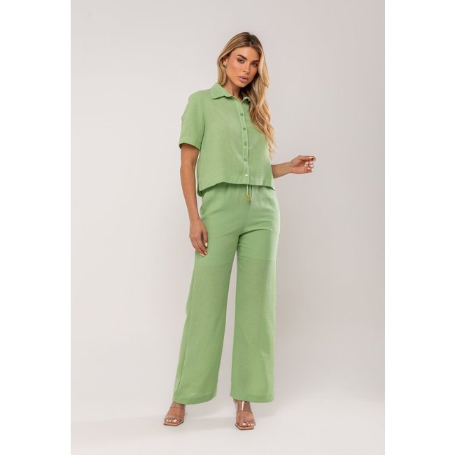 Conjunto Camisa Manga Curta e Calça Pantalona Salvatore Verde