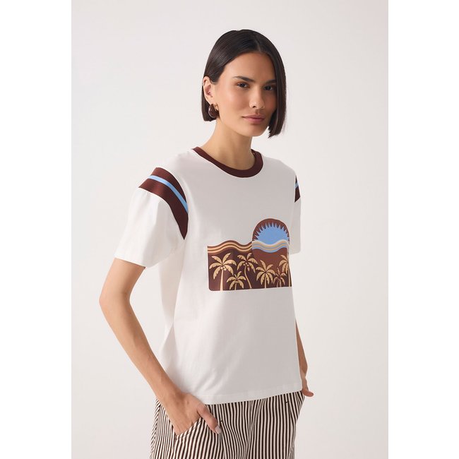Blusa Feminina Dress To Estampa Tropical Off-White