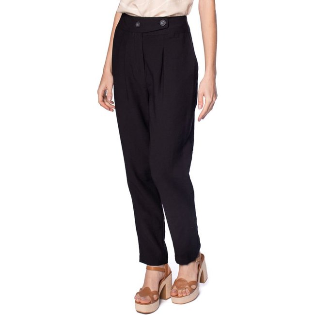 Calça Feminina The Style Box Reta Cintura Alta Preto