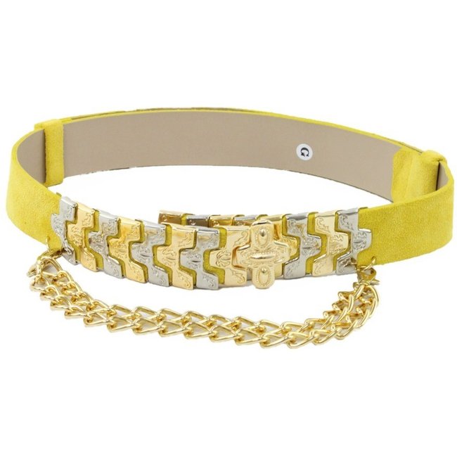 Cinto Crisfael De Couro Amarelo - Ceccarelli