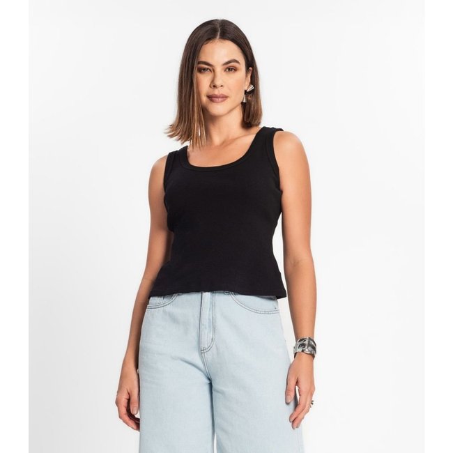 Regata Feminina Em Ribana Rovitex Preto