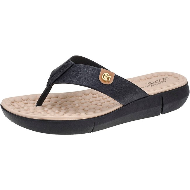 Chinelo Sense Flex Ortopédico Modare Preto