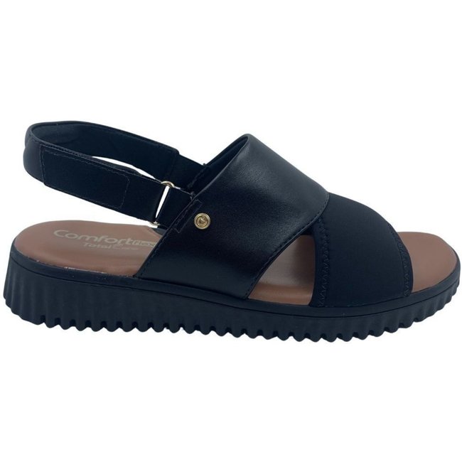 Sandália Total Care Comfortflex Calce Fácil Preta 2449401 - Preto - comfortflex