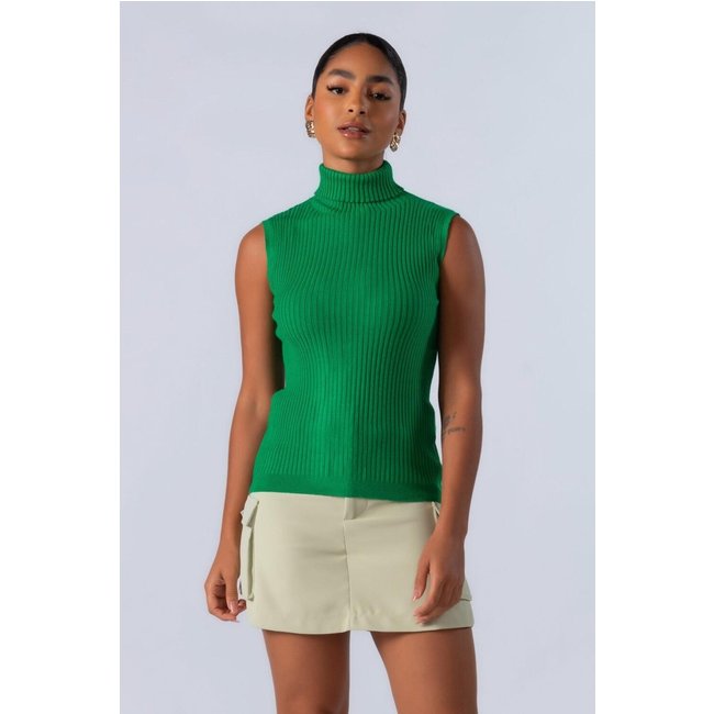 Cacharrel canelada em viscose Verde