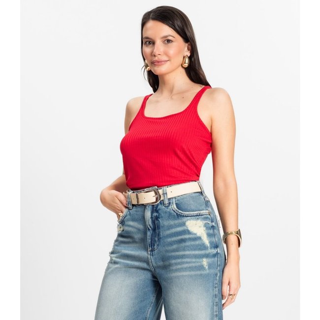Regata em Ribana Canelada Rovitex Vermelho