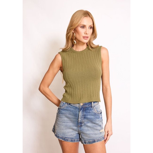 Regata Zinco Ajustada Decote Careca Padrão - Verde