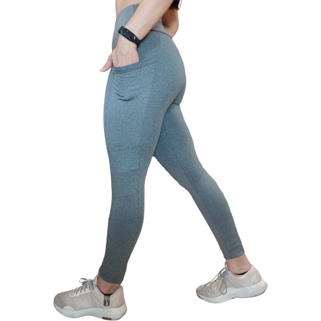 Calça Legging Heide Ribeiro Three Colors Pocket Cinza Mescla