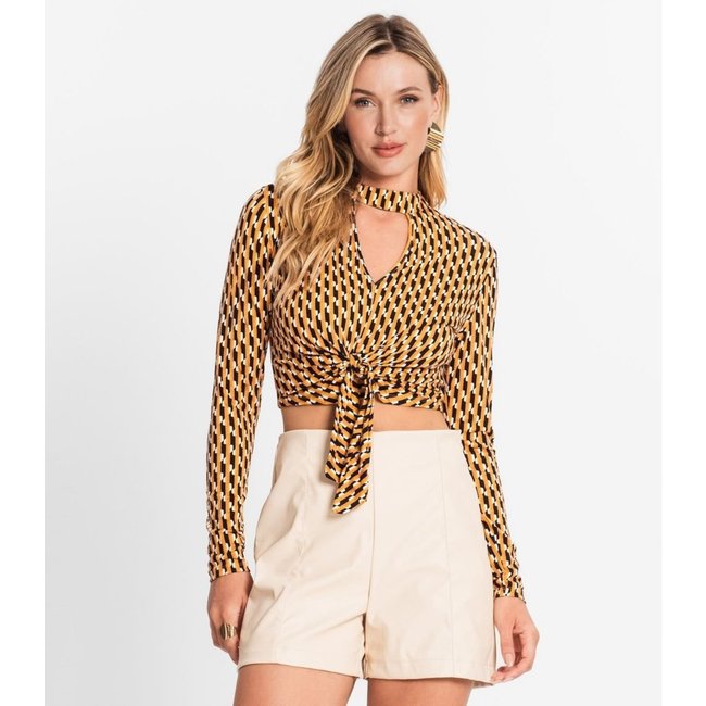 Blusa Feminina Manga Longa Em Viscose Endless Amarelo