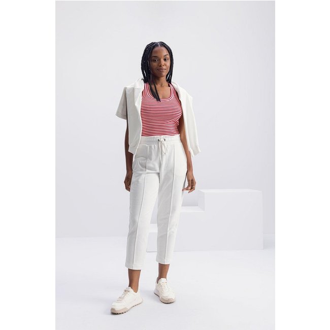 Calça feminina em moletom Essendi Off-white