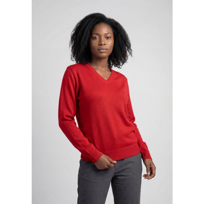 Blusa Tricot Feminina Facinelli Gola V Vermelha