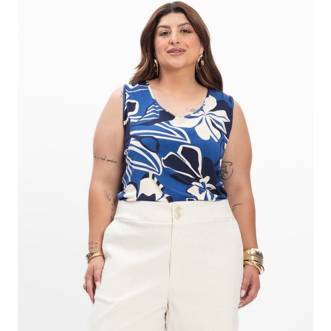Regata Feminina Secret Glam em Viscotorcion Azul