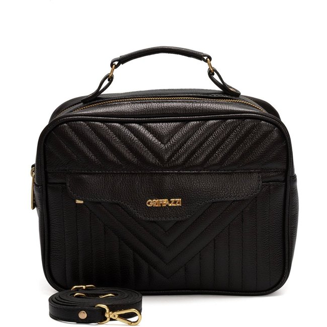 Bolsa Tiracolo Griffazzi Couro Preta