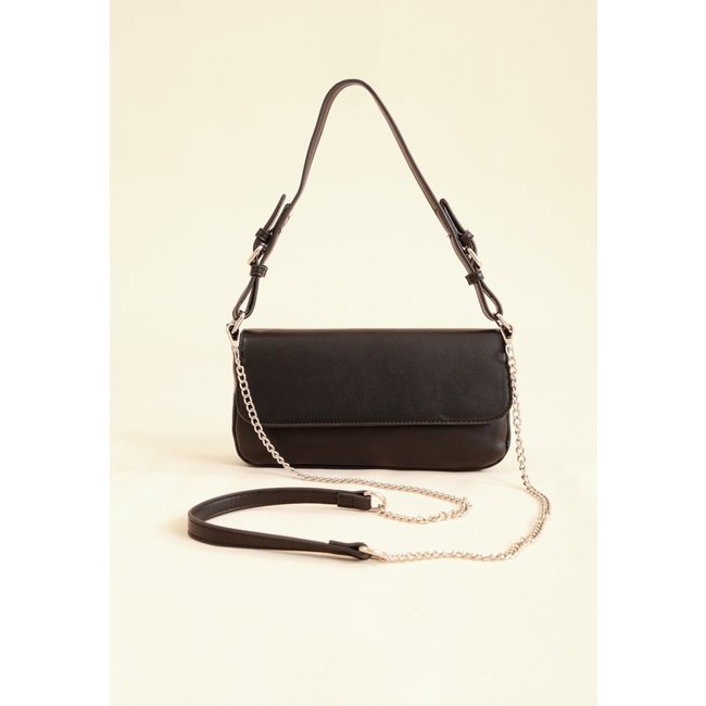 Bolsa Baguete Pop Me Com Corrente Preto