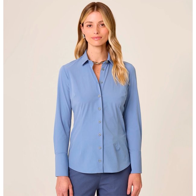 Camisa Slim Dudalina Tech Lisa Ve26 Azul Feminino