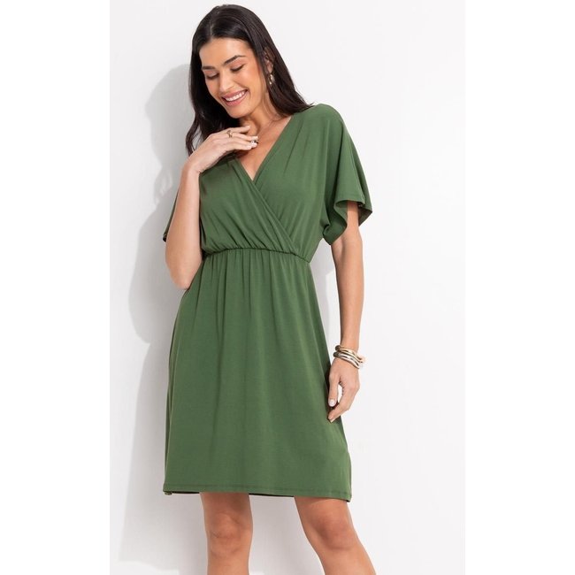 Vestido Em Malha De Viscose Verde Quintess