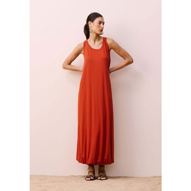 Vestido CaCay Midi Balone Nadador Vermelho