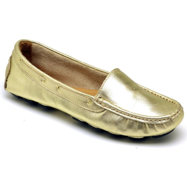 Mocassim Drive Nine4 Estilo Casual Em Couro Estilo Calçar Ouro
