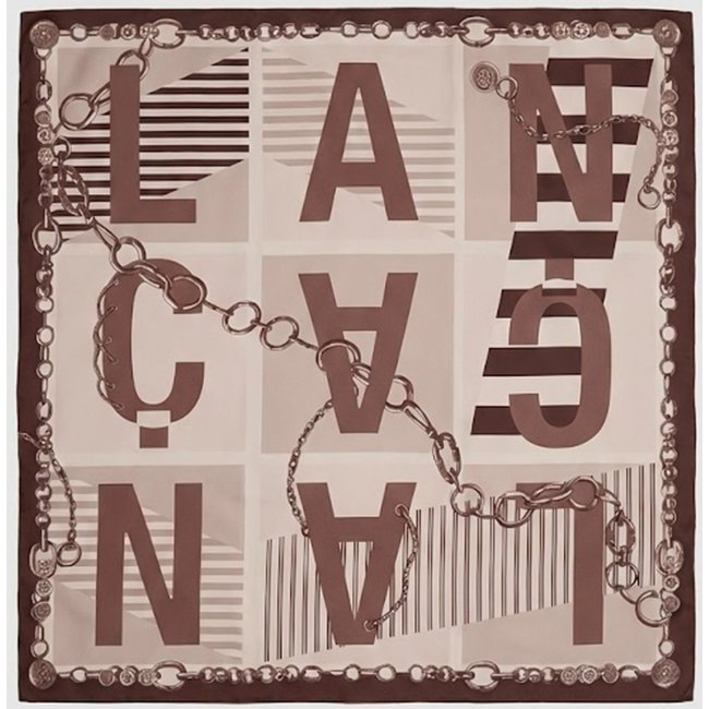Lenço Lança Perfume Acetinado Estampado Ou26 Marrom Feminino