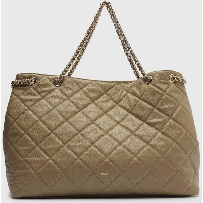 Bolsa Tiracolo Feminina Arezzo Tote Matelassê Bege