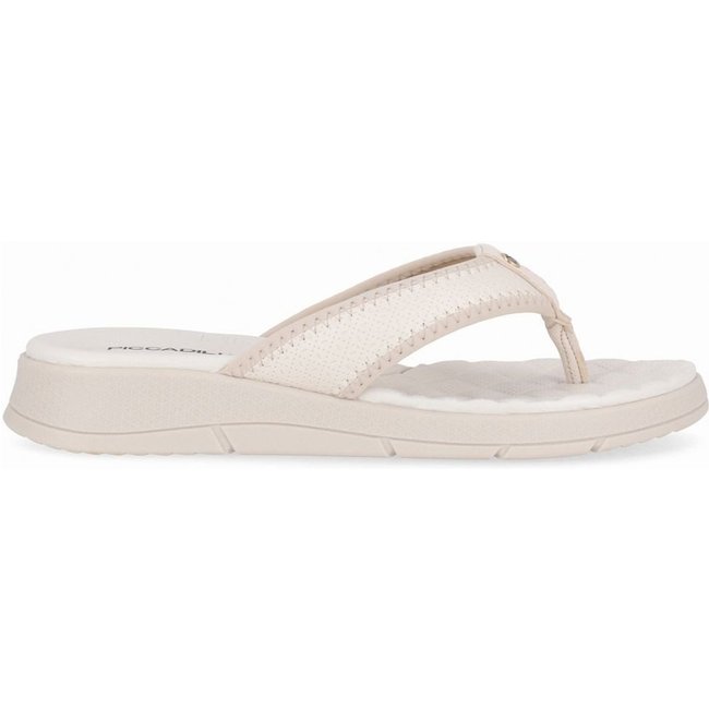 Chinelo Esporão Anabela Médio Off White com Marfim