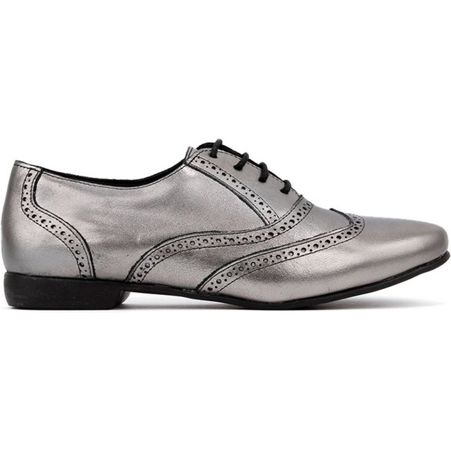 Sapato Oxford Feminino Pixolé Couro Onix Incolor