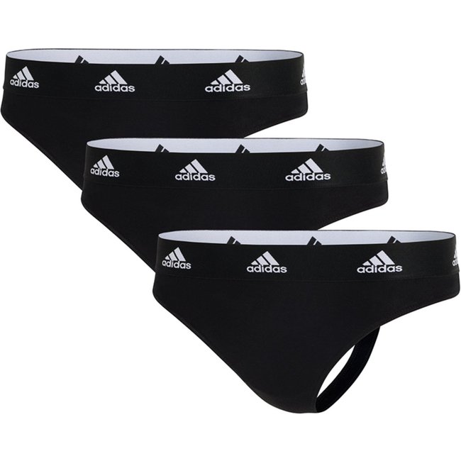 Kit com 3 Calcinhas Fio Dental adidas Underwear Preto