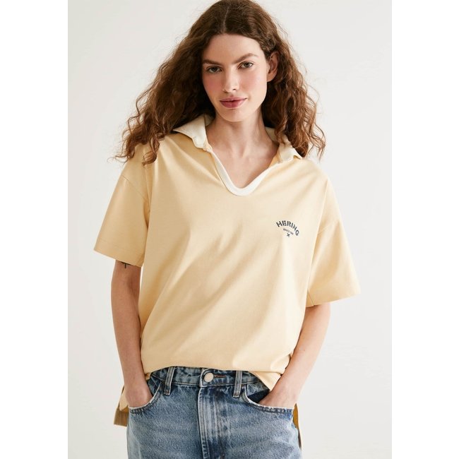 Camisa Polo Feminina Oversized Em Malha Binada Hering