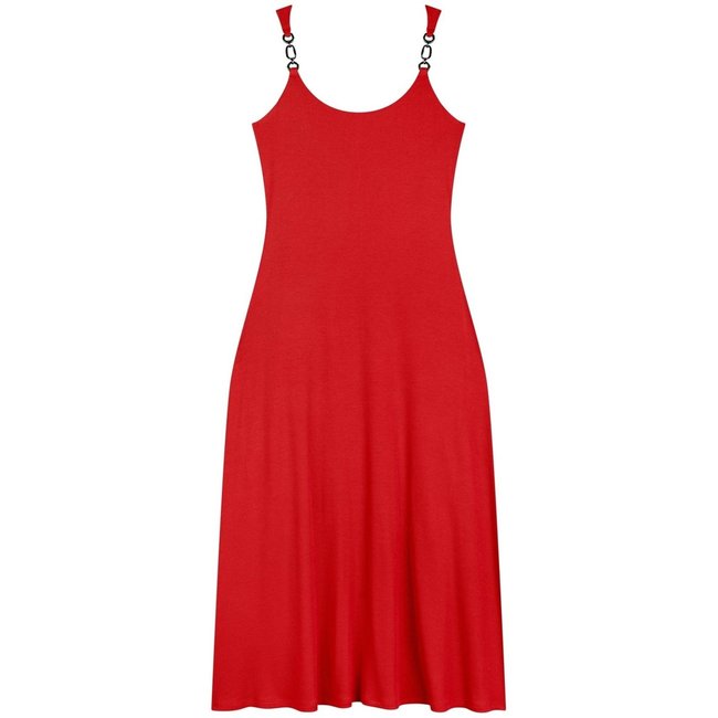 Vestido Midi Canelado De Alças Com Enfeites Metalizados