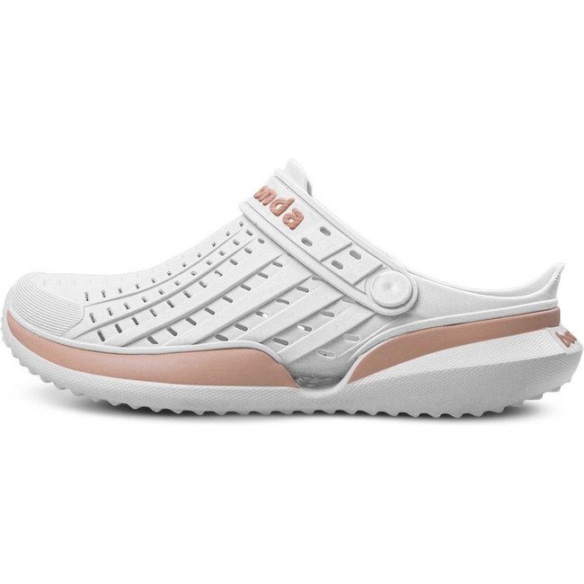 Sandália Babuche Flow Boaonda Academia Conforto Impacto Branco Rosa
