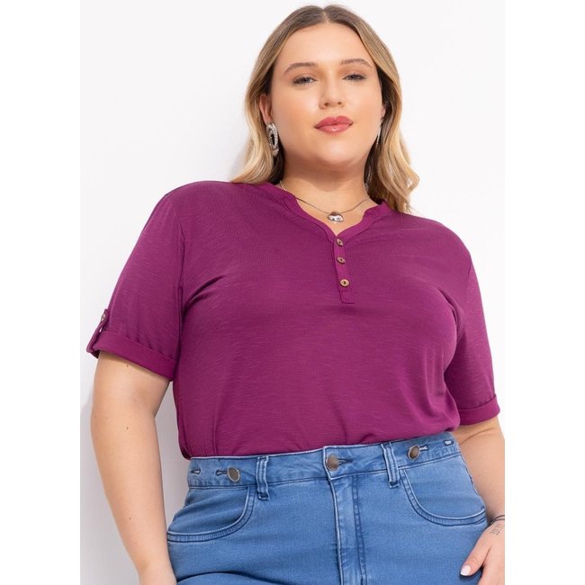 Blusa Em Malha Flamê Roxo Marguerite