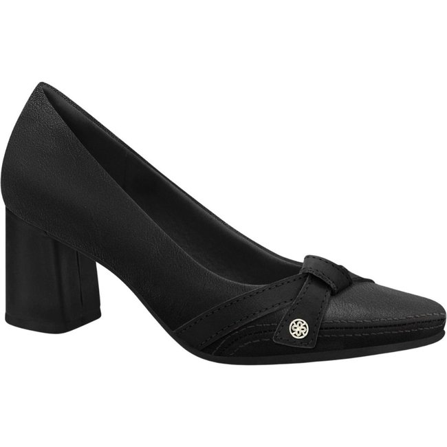 Sapato Feminino Couro Salto Médio Elegante Ramarim 2664103 - Preto