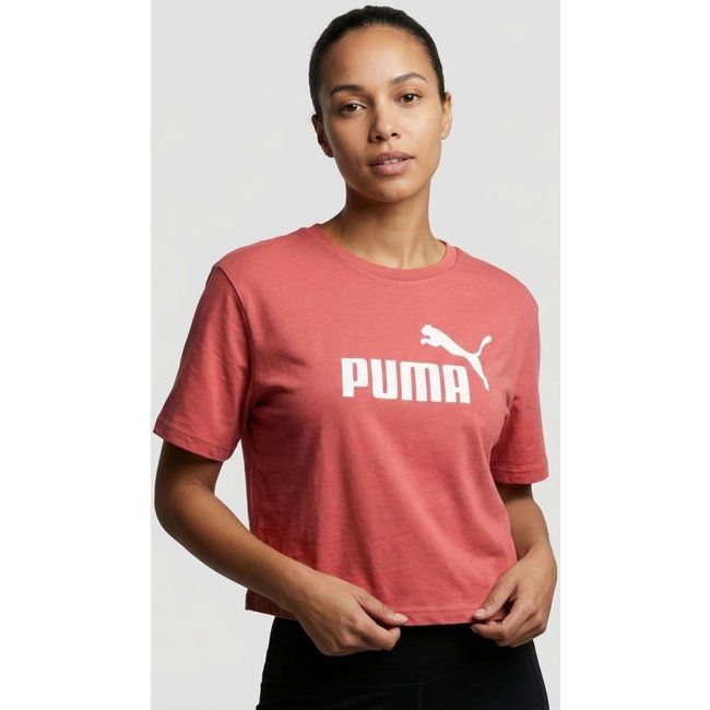Camiseta Feminina Puma Ess Cropped No 1 Logo Relax Vermelha