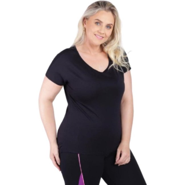 Blusa Manga Curta Autentique Plus Size Feminina Preto