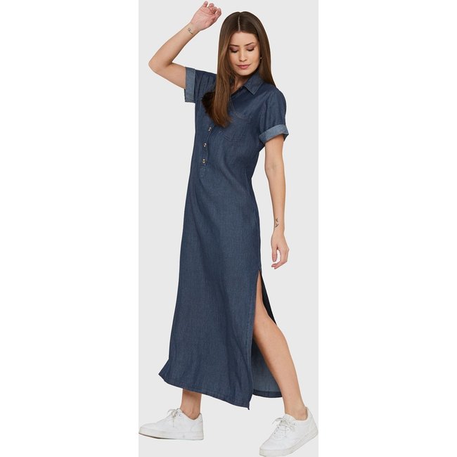 Vestido Chemise Jeans Longo Miss Joy 6975