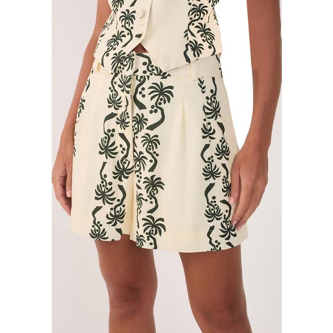 Short Dress To Reto Alfaiataria Estampado Amarelo