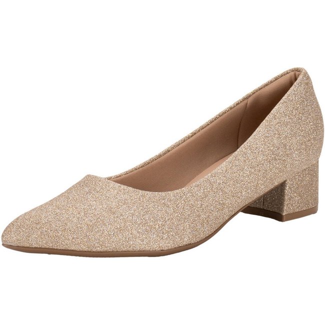 Sapato Feminino Salto Grosso Piccadilly 739015 A0087390 Dourado